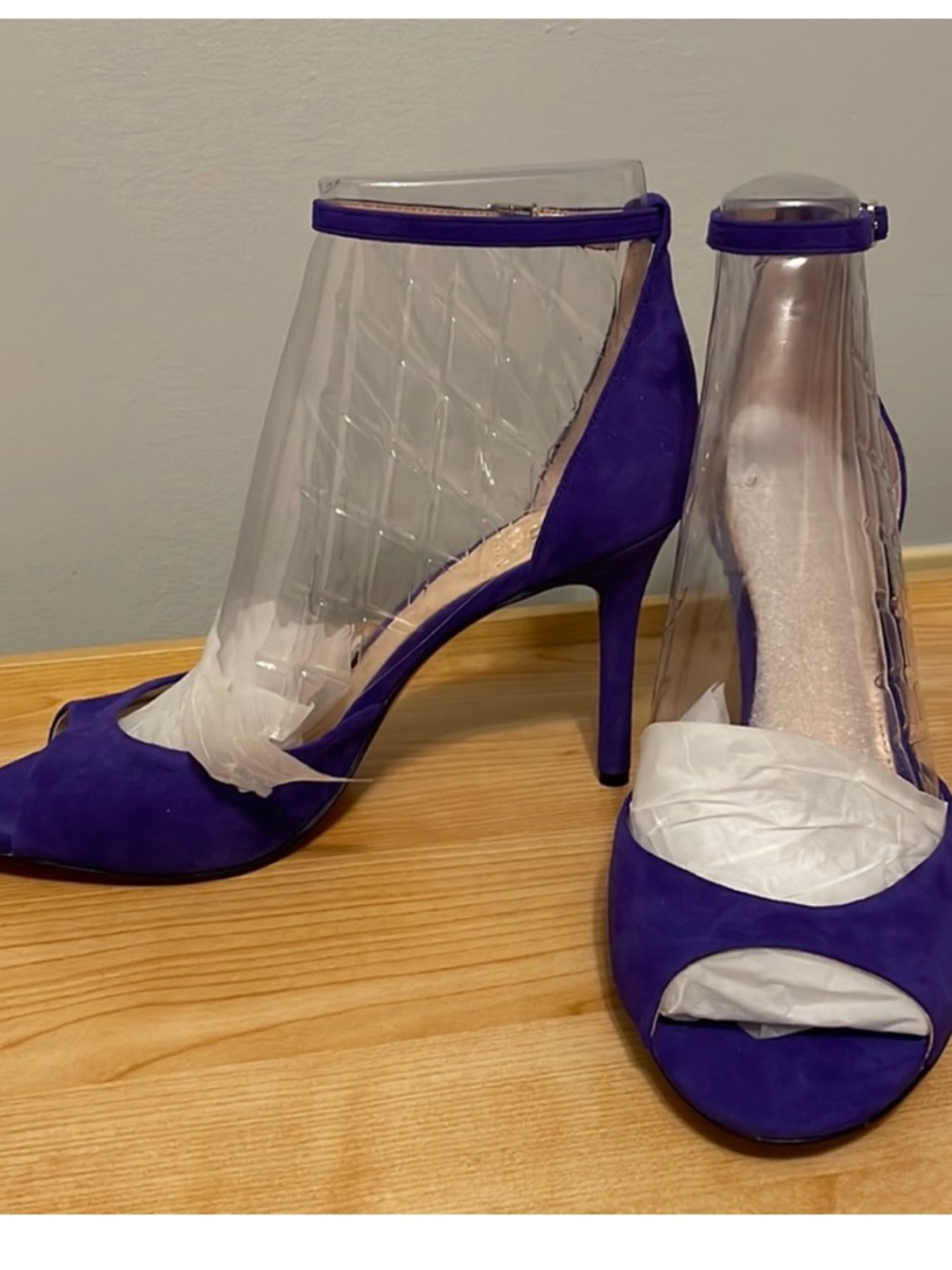 Vince Camuto - Calinas Purple Suede Leather Peep Toe Pumps Heels - Size 11